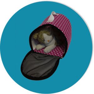 Pehmolelun kantokoppa mini kissalla